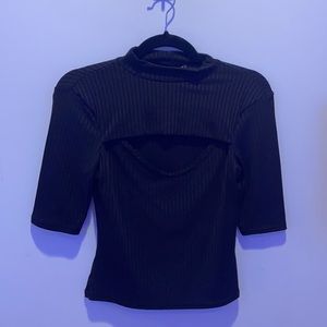 super cute black cut out top